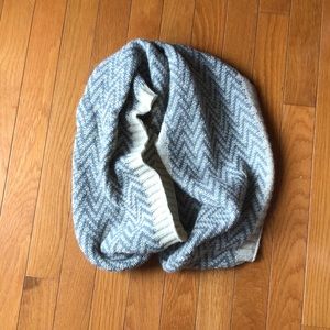 Grey and cream knit infinity scarf
